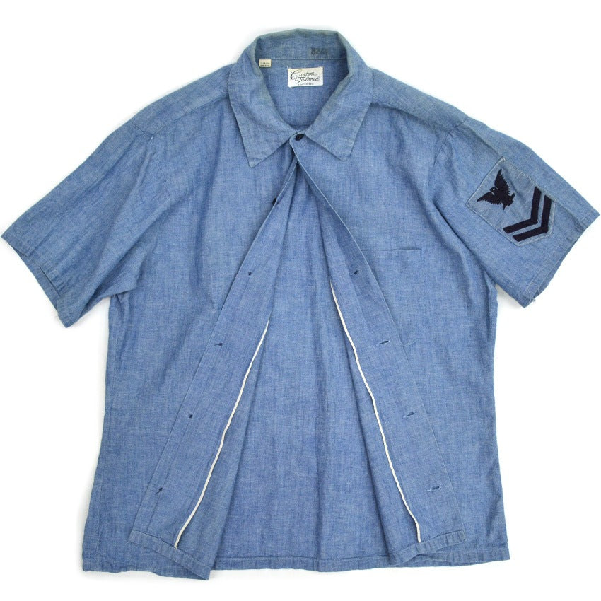 60's US Navy 'Custom Tailored' Chambray Shirt...