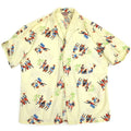 60's Sportswear Black Print Italian Collar Aloha Shirt...