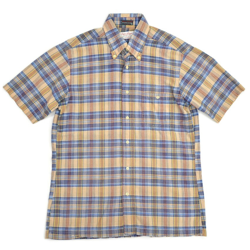 60's Capper & Capper by Hathaway MADRAS Short-Sleeve Shirt ... M