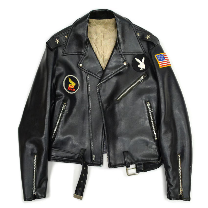 50's Vinyl Leather Two Star Double riders Jacket... 40