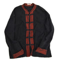 70s-style Kung Fu shirt, black cotton...