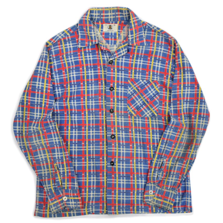 50's BLUEBELL Flannel Shirt with Vertical Bell Embroidery Tag and Print...