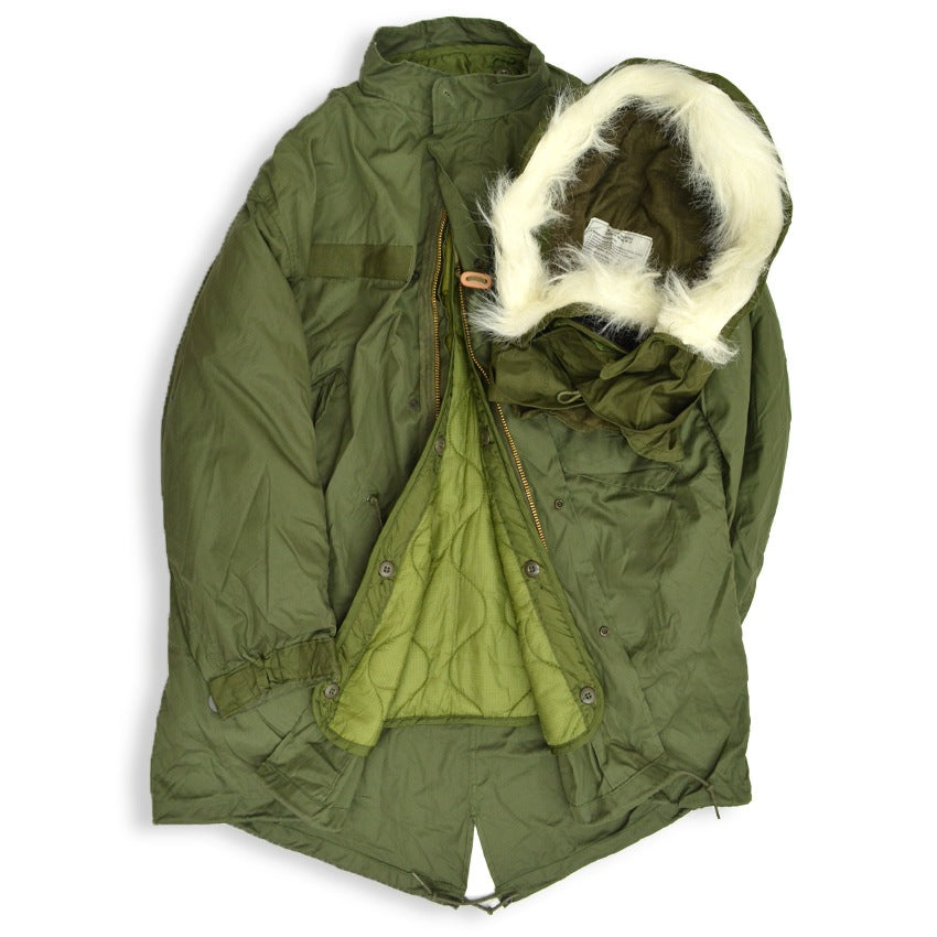 70's Deadstock US ARMY M-65 Fishtail Parka 3-Piece Set... Size S