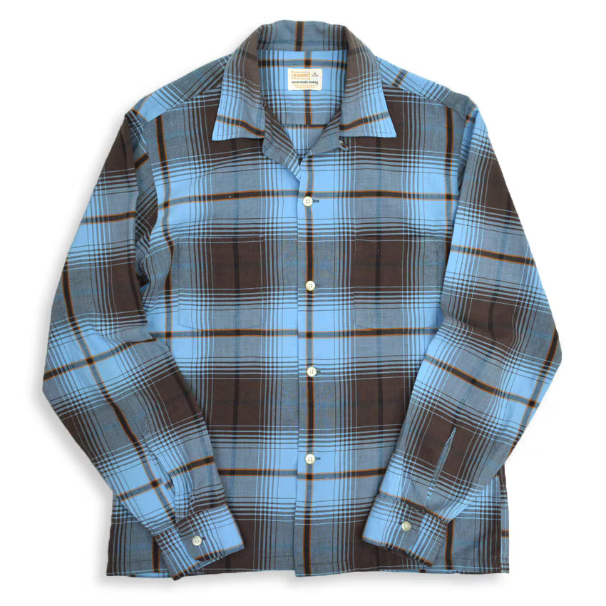 60's~ BRENT PLAID RAYON SHIRTS...M