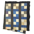 Circa 1880's~1920's Indigo Black Antique Quilt Top... 214cm×190cm