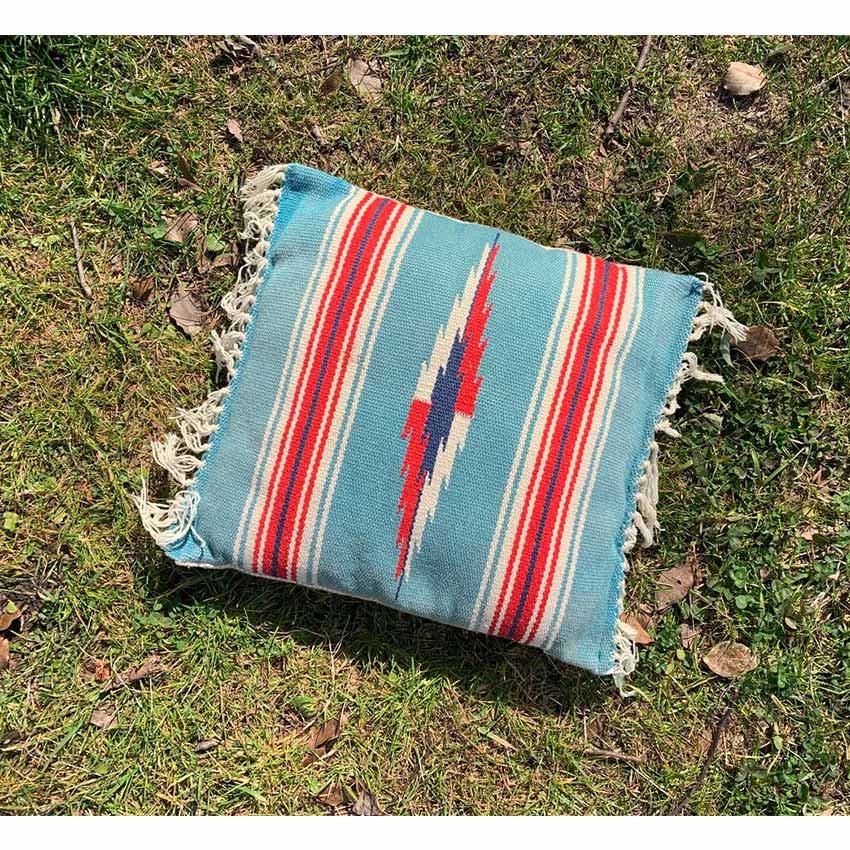 circa ~1970's CHIMAYO RUG CUSHION... 37cm×33cm
