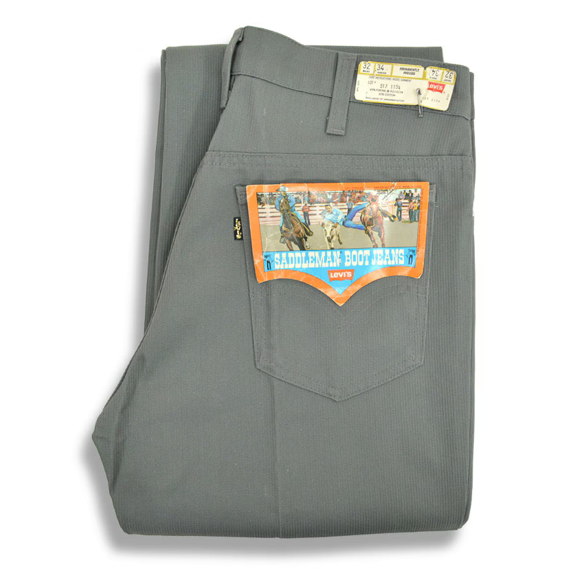 ~80's Deadstock Levi's 517 STA-PREST Pique Grey... W32×L34
