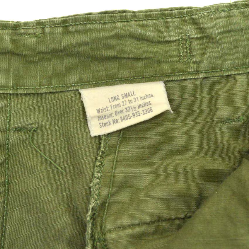 60's US ARMY Jungle Fatigue Pants, 1969 Modified... SMALL