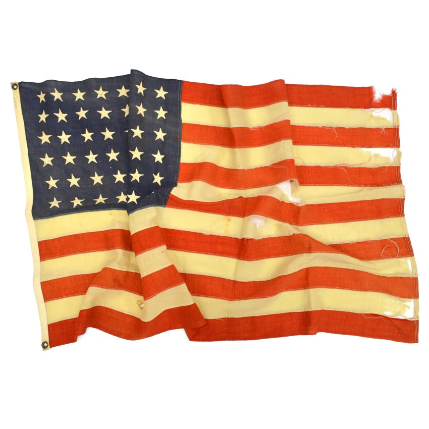 Vintage 48 Star American Flag All Wool with Sewn Stars...85cm×142cm