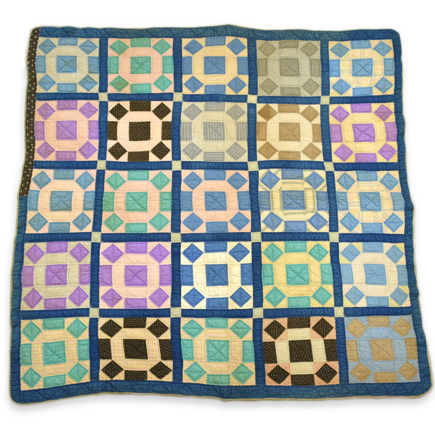 Circa ~1920's Handmade Calico Patchwork Quilt... 181cm×185cm