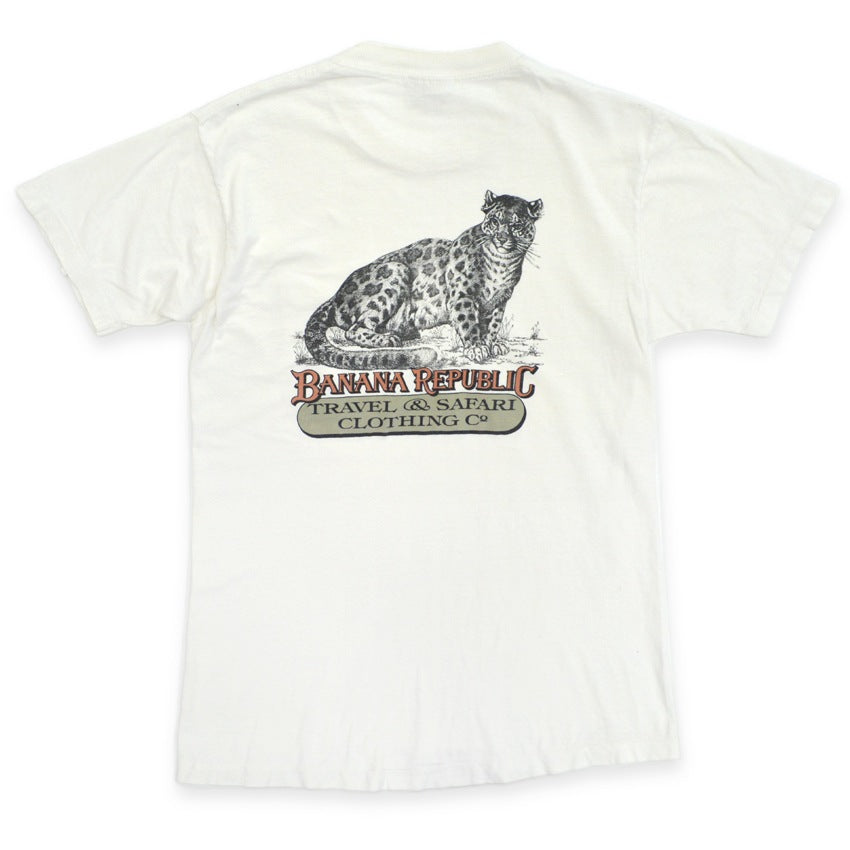 80's BANANA REPUBLIC Old Banana Republic Animal Print T-Shirt ... M