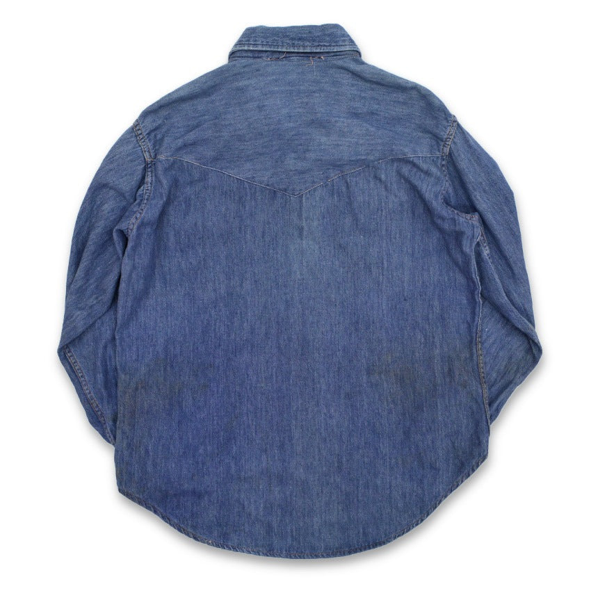 ~70's MONTGOMERY WARD VAT DYED DENIM SHIRTS...L