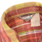 ~80's WINTER RUN PINK PLAID HEAVY FLANNEL SHIRT...