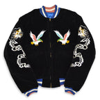 1950s Deadstock JAPAN SOUVENIR JACKET (Sukajan) - Black Velvet with YKK Zipper...