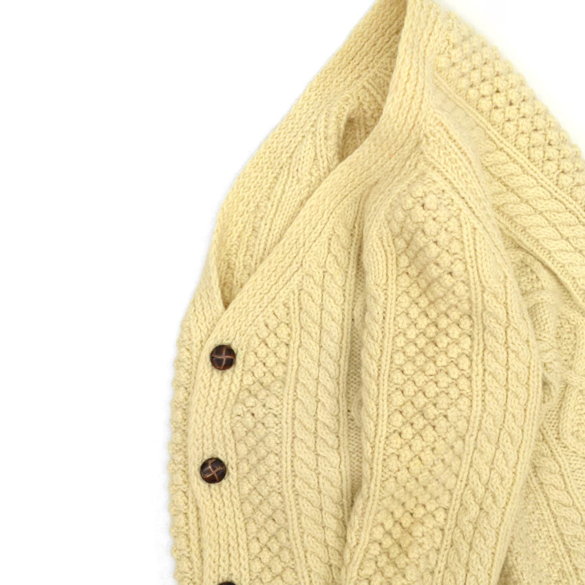 70s Kennedy of Ardara Aran knit cardigan, made in Ireland...