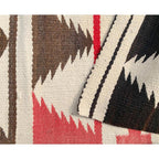 Circa 1940's Navajo Rug Cross Black and Brown Side...