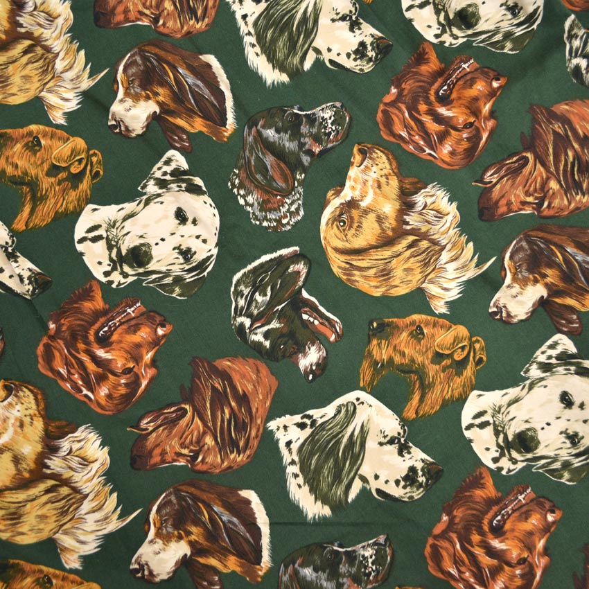 1980's BANANA REPUBLIC SAFARI & TRAVEL DOG PRINT SHIRT ... M