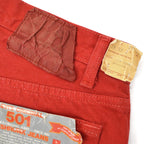 1980's Deadstock Levi's 501 Red dyed Denim pants... W32 L32