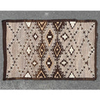 c.1920's Navajo Rug Brown Lightning Bolt Gray Field...