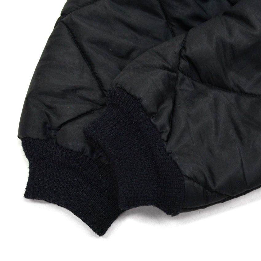 1990's BIG SMITH ALL BLACK QUILTED JACKET...M