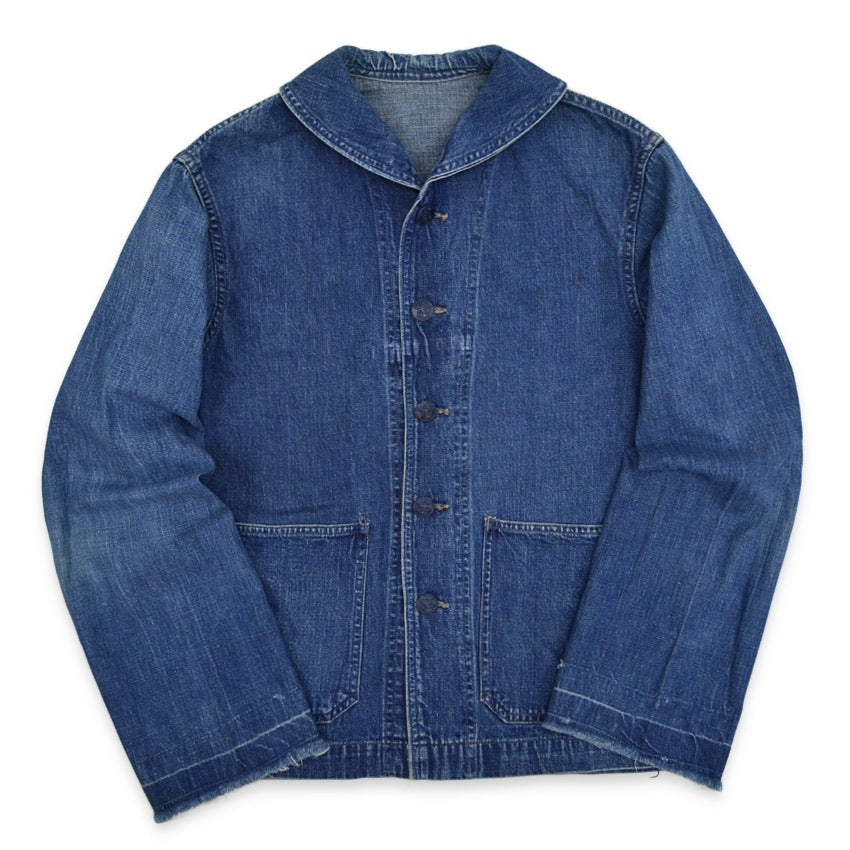 1940's USNAVY WW2 SHAWL COLLAR DENIM JACKET...
