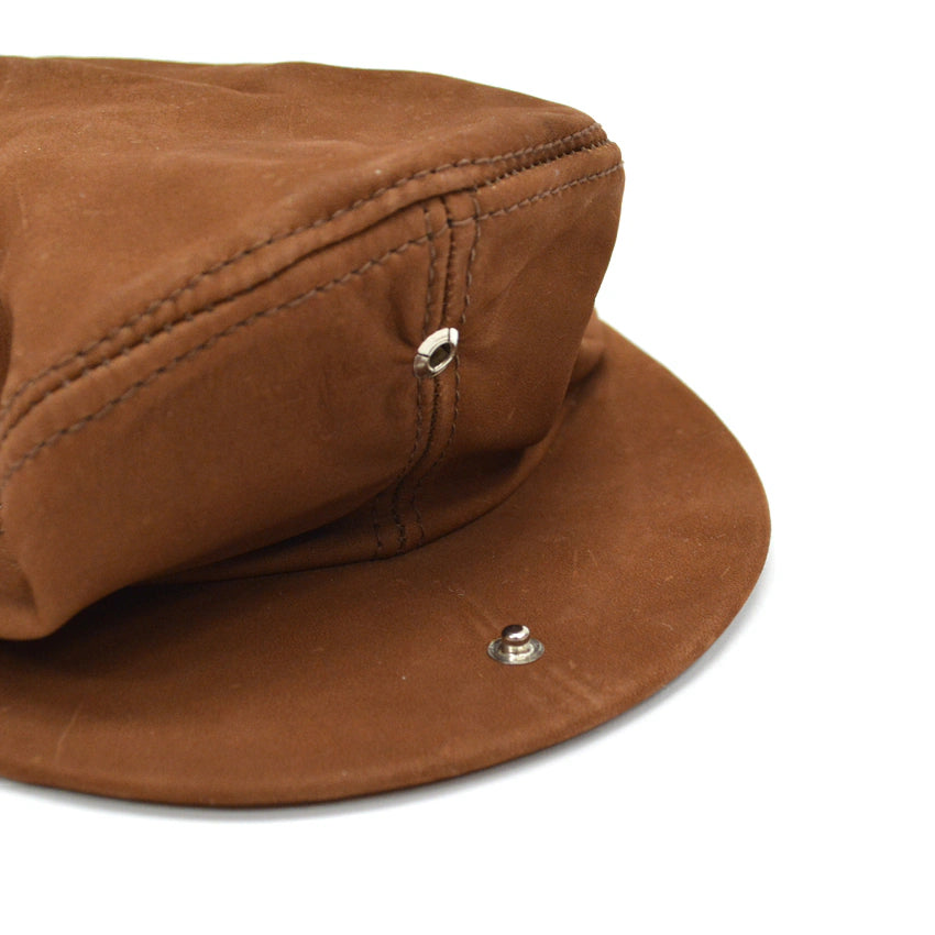 ~1990's LLBEAN BROWN LEATHER HUNTING CAP...XL