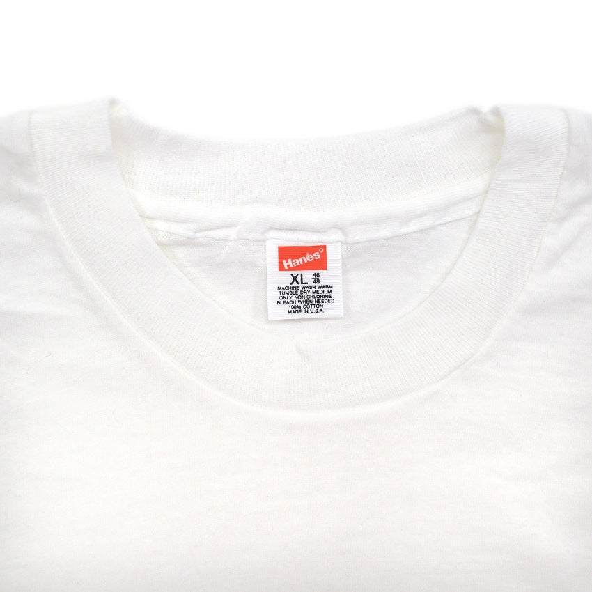 ~1980s Deadstock Hanes T-shirt, White, Unwashed... XL