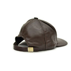 1980's DARK BROWN LEATHER CAP...