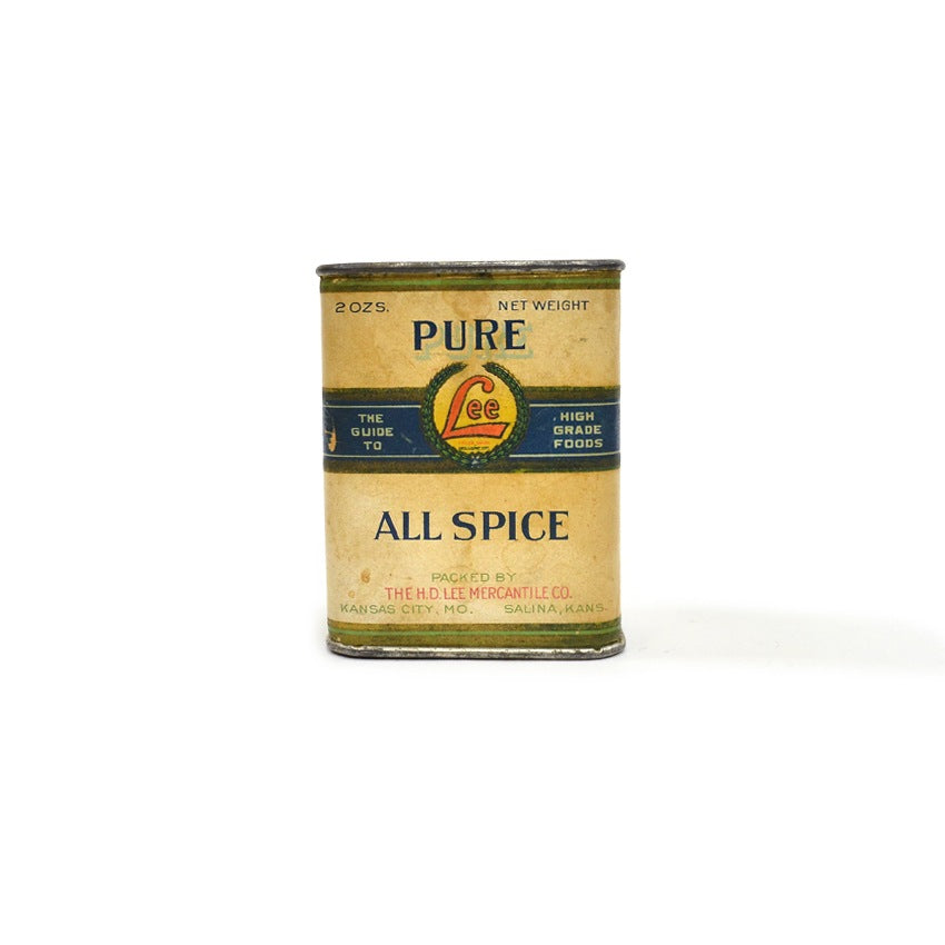 1920's THE HDLEE MERCANTILE CO. PAPER LABEL ALL SPICE TIN CAN...