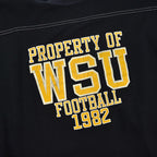 1980's ARTEX BLACK & DARK NAVY WSU FOOTBALL SHIRT ... XL