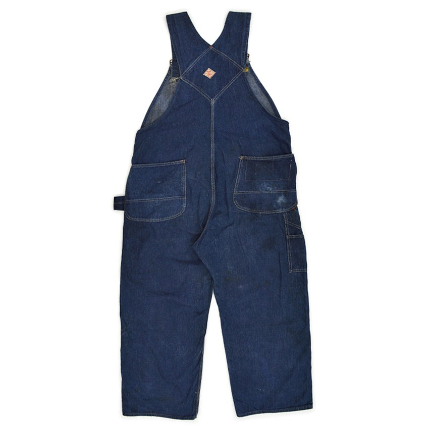1940's~ PAYDAY JC PENNEY CO DENIM OVERALL DARK... W39