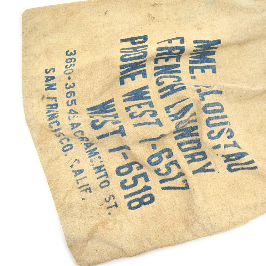 ~1920's MME.L.LOUSTAU FRENCH LAUNDRY SACK BAG...