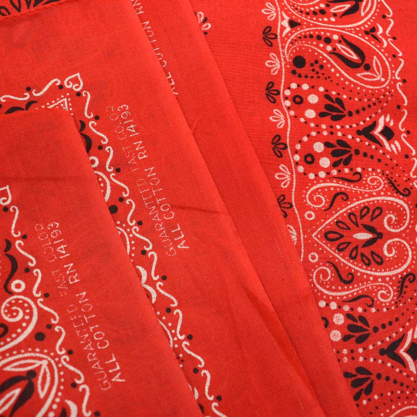 DEADSTOCK WAMCRAFT BANDANA RED PAISLEY ... Set of 3