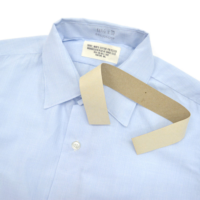 1960's USAF BROADCLOTH BLUE AF SHADE 1550 SHIRT ONE WASH... 141/2