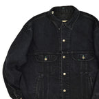 1980s Lee RIDER BLACK DENIM BIG SIZE with oversized patch... XL