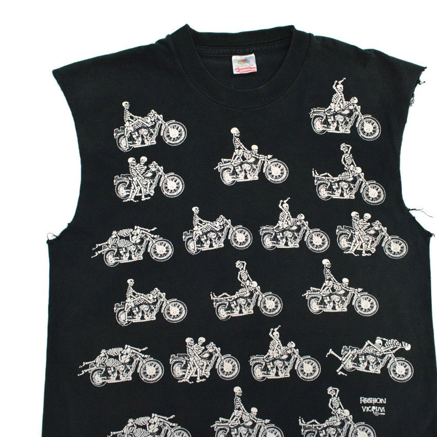 1990's FRUIT OF THE LOOM FASHION VICTIM SKULL SEX CUT OFF ... L