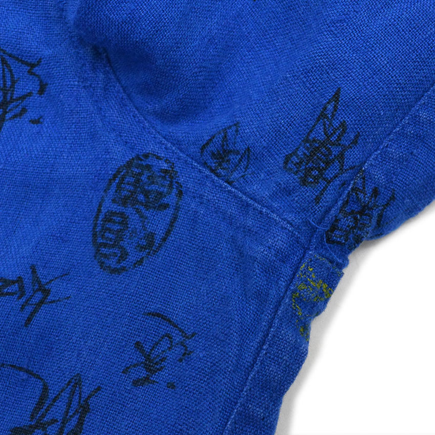1990's CHICO'S DESIGN Kanji PRINT LINEN SHIRT...