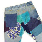 1960's Lee 101-Z HIPPIE ART PATCHWORK DENIM PANTS... W32 L30