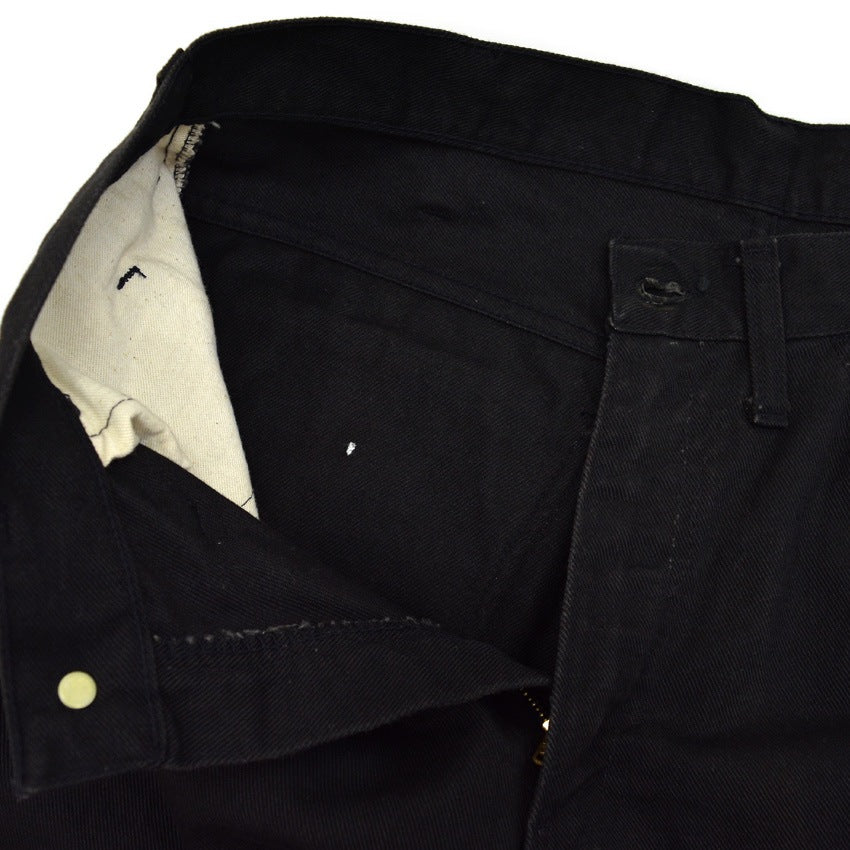 1960's LEVI'S 518 BIG-E BLACK Katsuragi COTTON TWILL PANTS... W32 L33