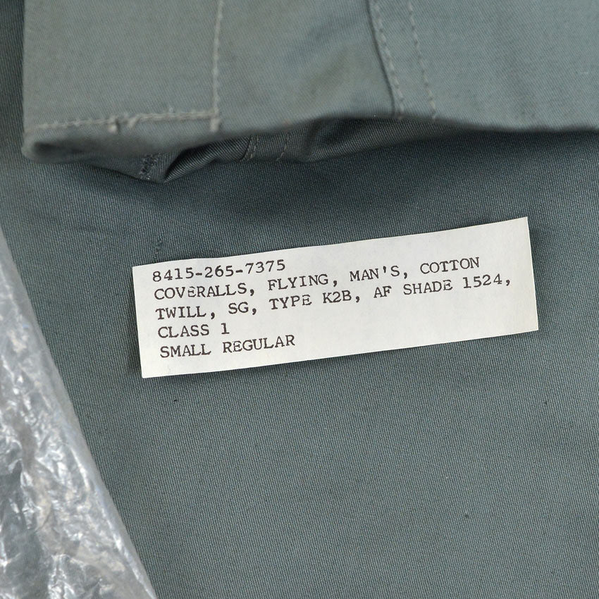 1960's DEADSTOCK USAF COVERALL, FLYING, MAN'S, VERY LIGHT K-2B ... SR