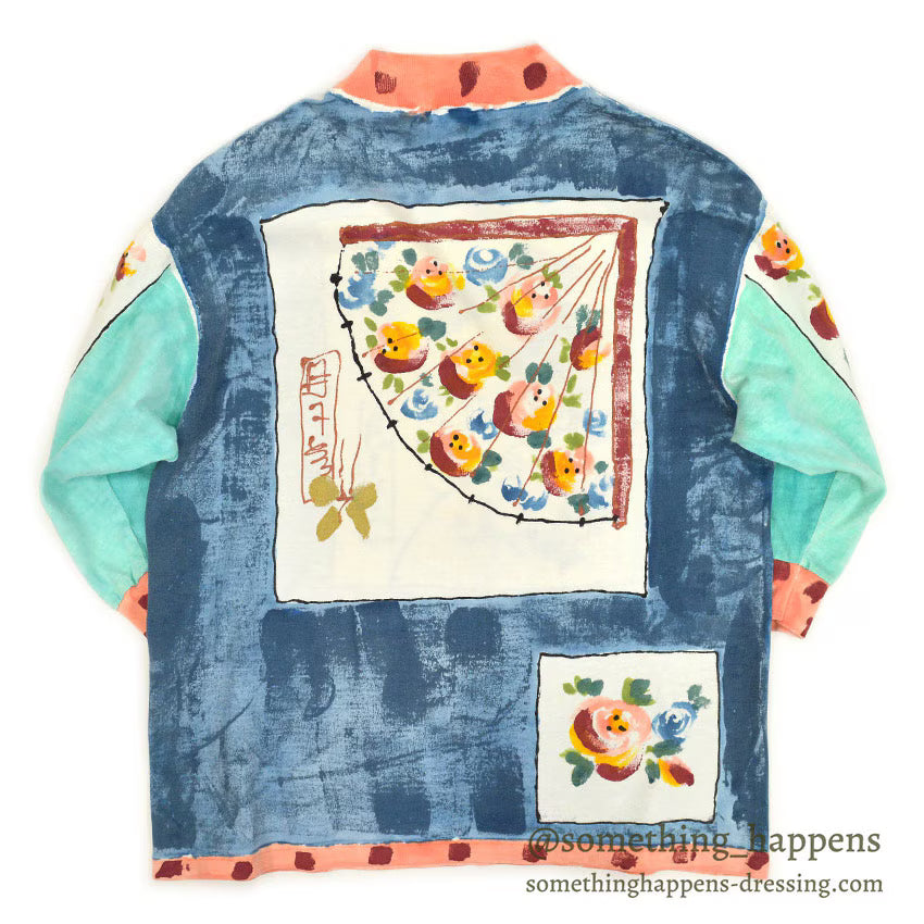 1990's COTTON DELUXE HARI '95 HAND PAINT ART M/S T-SHIRT ... L