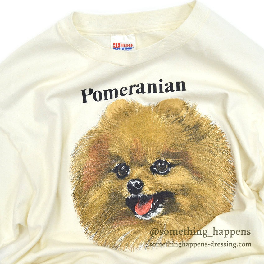 1990's HANES POMERANIAN DOG PRINT T-SHIRT ... LARGE