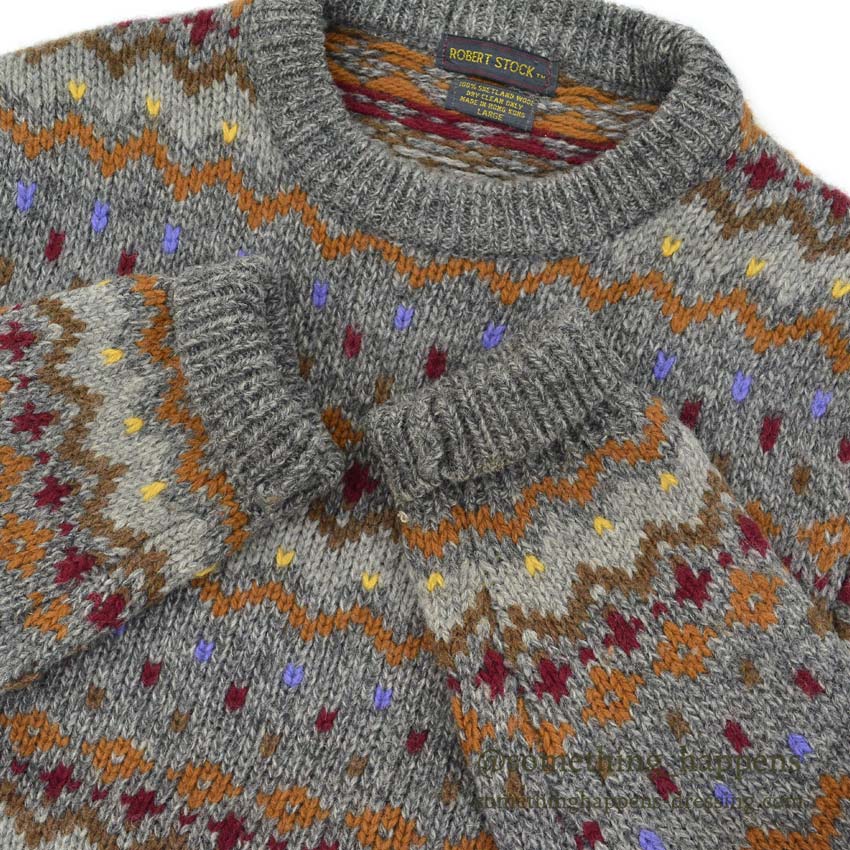 1980's〜 ROBERT STOCK SHETLAND WOOL SWEATER ... LARGE