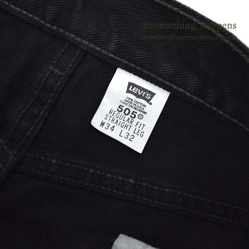 2000's Levi's 505 BLACK DENIM PANTS Made in USA... W34 L32