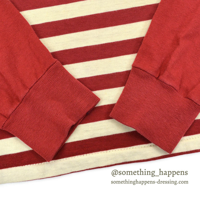 1970's TOWNCRAFT WHITE & RED BORDER L/S T-SHIRT ... L