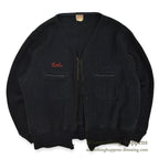 ~60's UNITOG BLACK ZIP UP WOOL JACKET...X-LARGE LONG