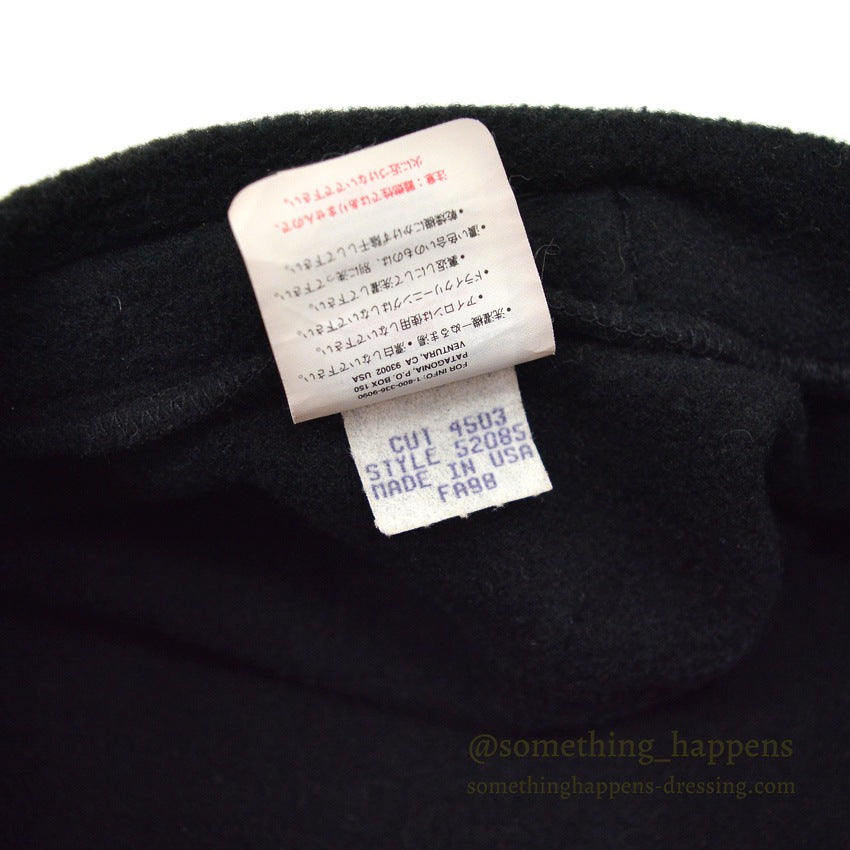 1990's PATAGONIA BLACK FLEECE BERET HAT MINT ... L