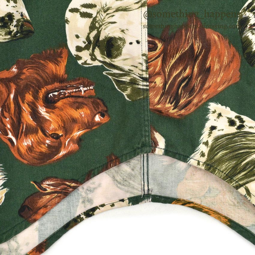 1980's BANANA REPUBLIC SAFARI & TRAVEL DOG PRINT SHIRT ... M