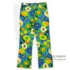 1960's~ DEADSTOCK PENNEYS FLOWER PATTERN ALL COTTON PANTS... W34/L32