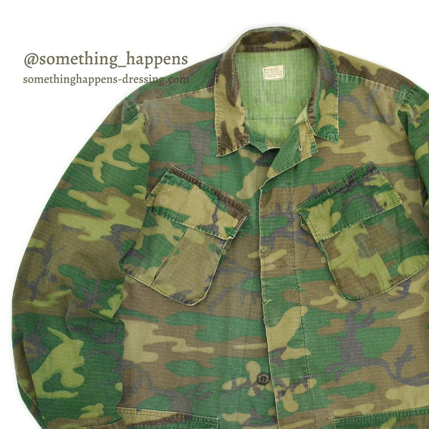 1960's USARMY ERDL JUNGLE FATIGUE JACKET MIX LEAF... SR